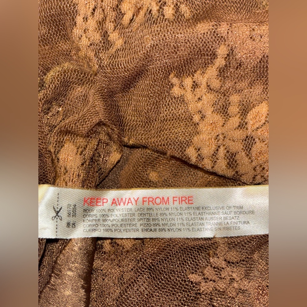 Intimately Free Morning Breeze Tunic ‎ In Toffee Women L Romantic Lace Relax NEW - Picture 7 of 10